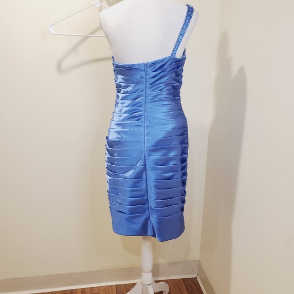 ADRIANA PAPELL blue party formal one shoulder dress Size 8 - Picture 8 of 11